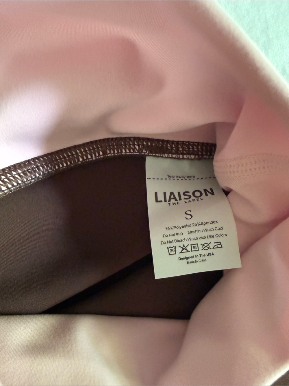 LAYERED SCULPT SHORT - MOCHA BROWN & SOFT PINK - S - NWT - Picture 8 of 8